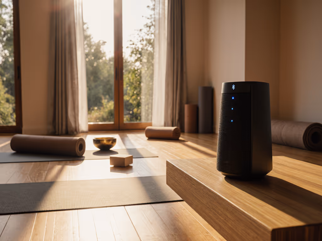 Yoga Studio Bluetooth Speakers That Won't Distort Calm Audio